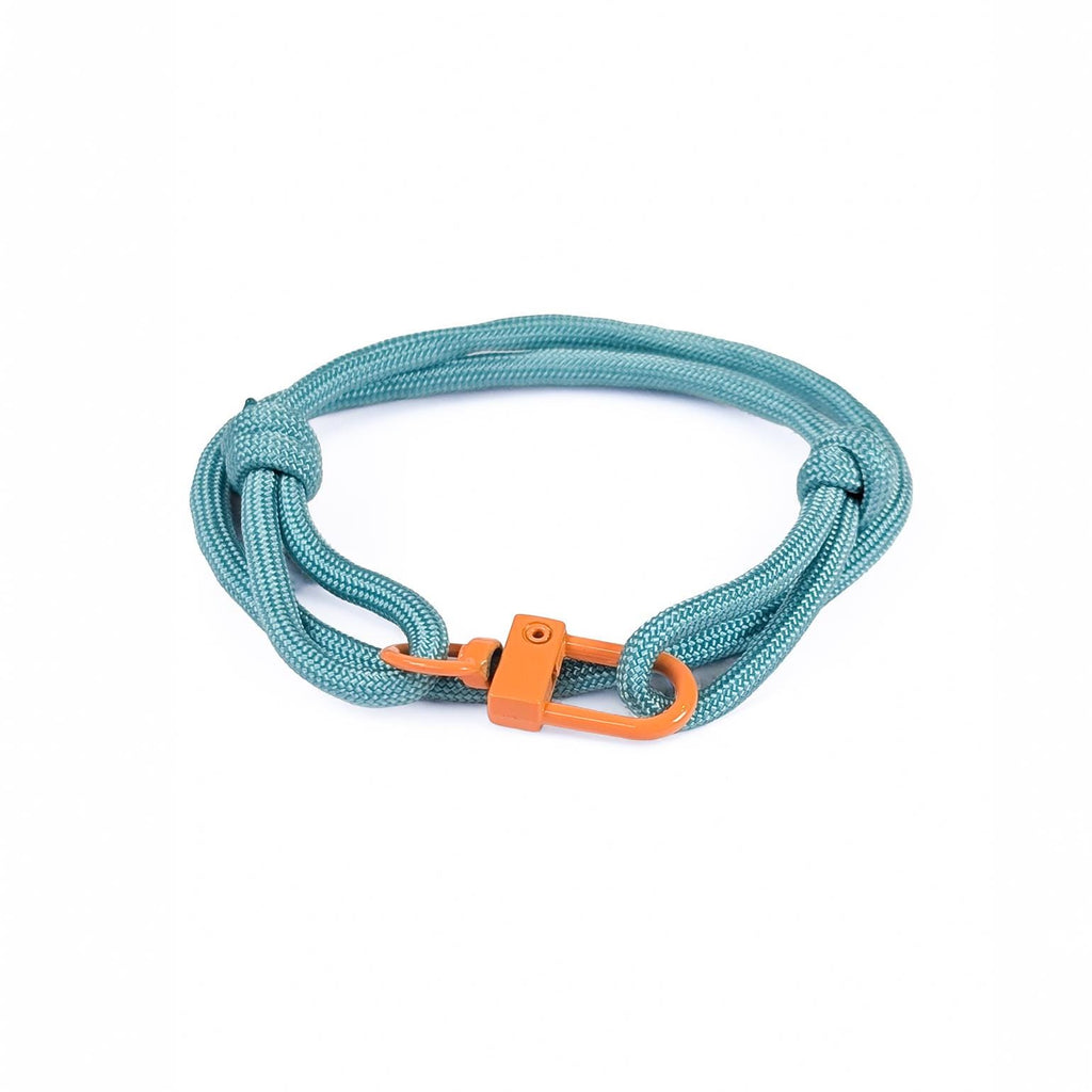 Turquoise Adjustable Paracord Bracelet with Orange Clasp