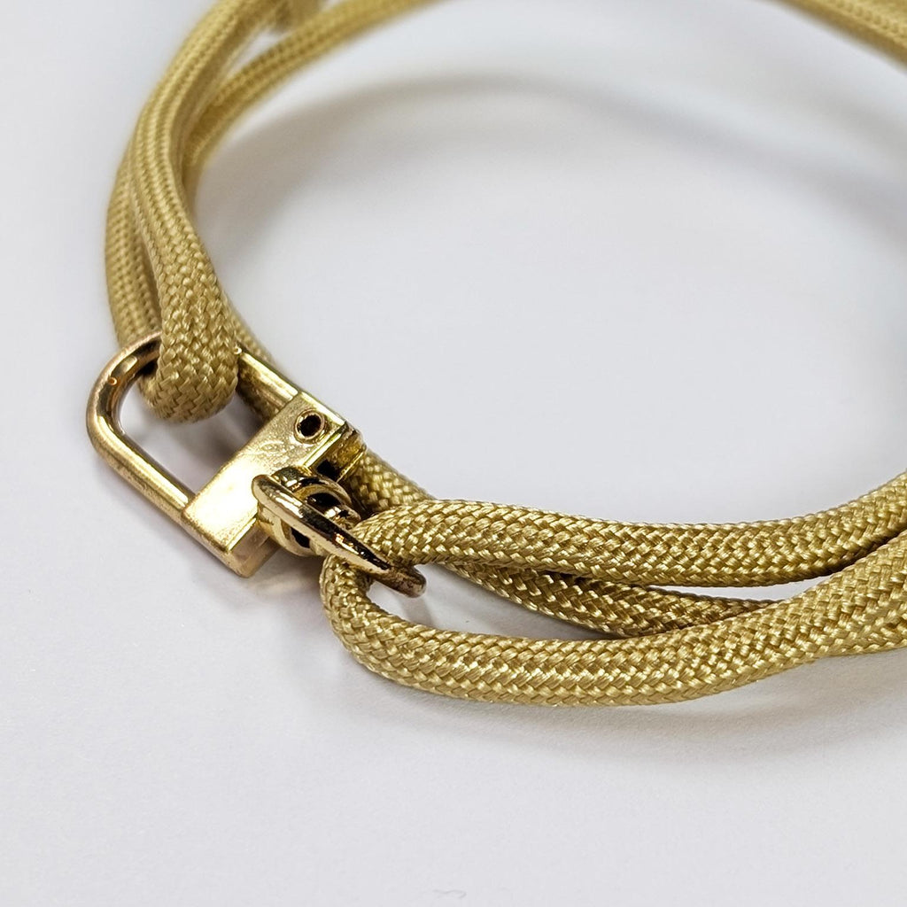Gold Adjustable Paracord Wrap Bracelet With Gold Clasp