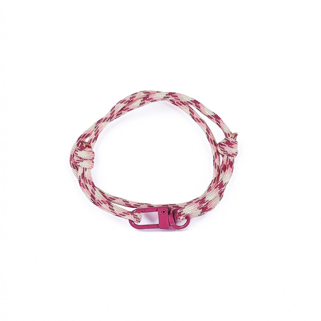 Pink Pattern Adjustable Paracord Bracelet with Pink Clasp, Breast Cancer Awareness