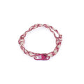 Pink Pattern Adjustable Paracord Bracelet with Pink Clasp, Breast Cancer Awareness