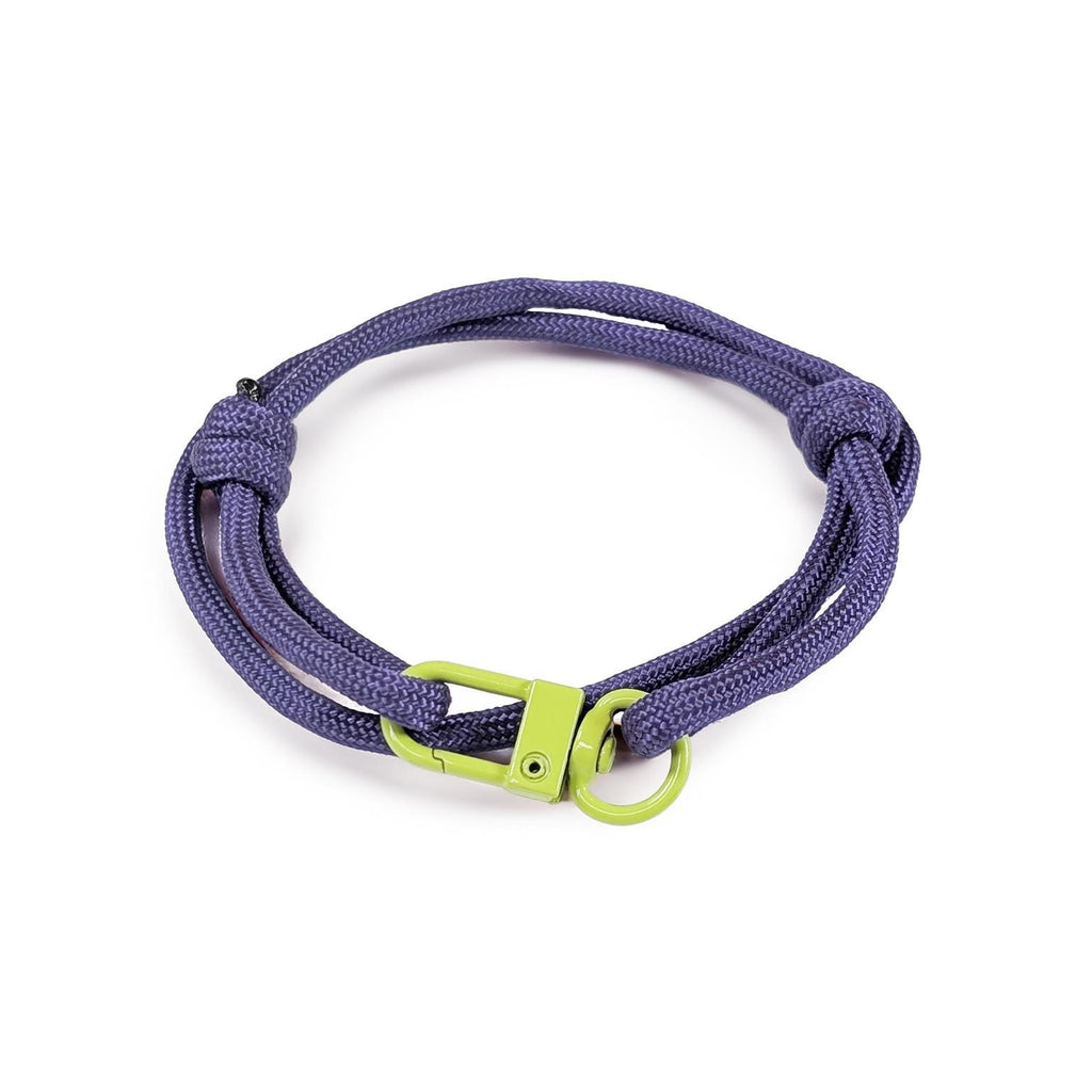 Purple Adjustable Paracord Bracelet with Lime Green Clasp
