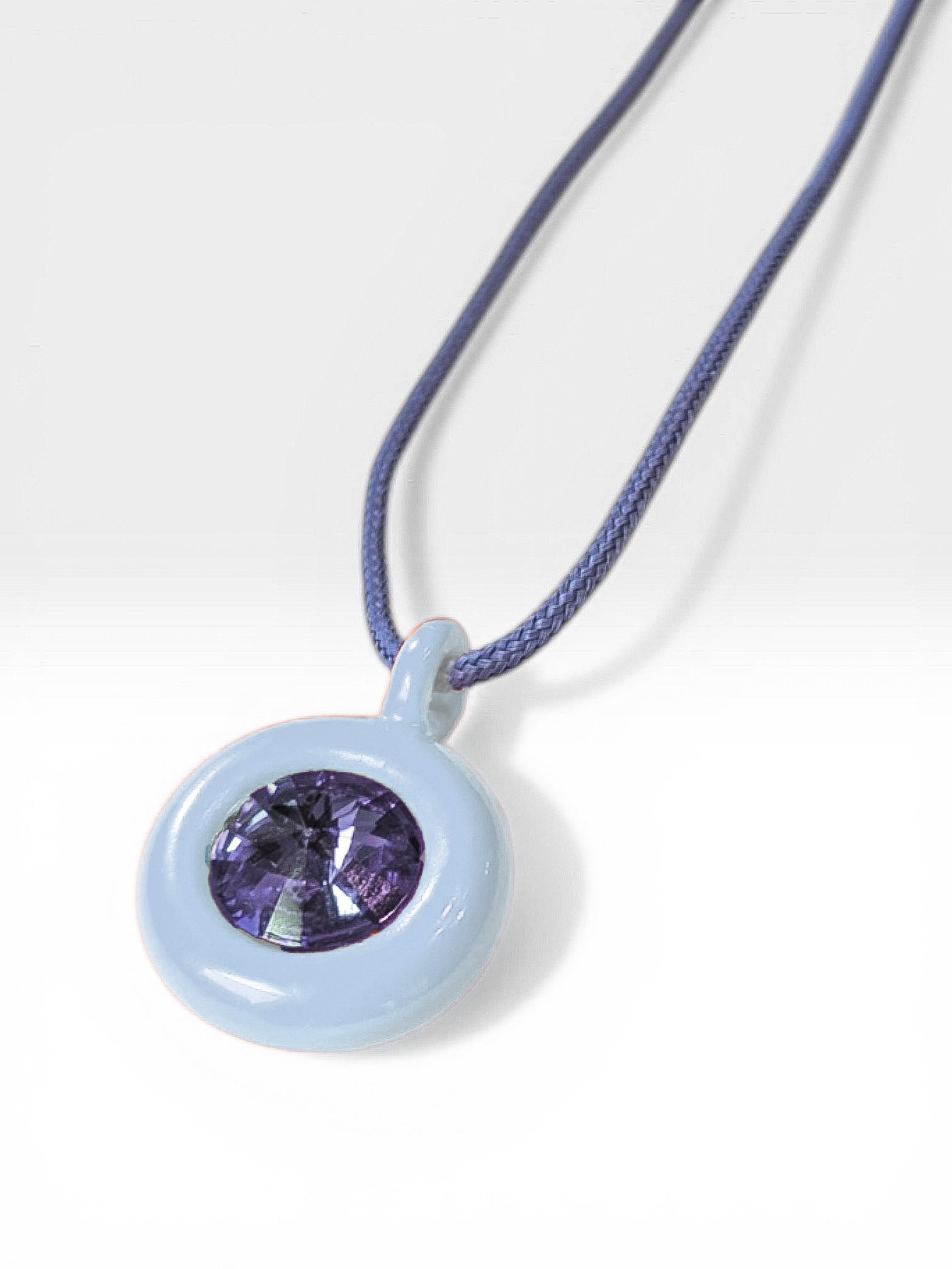 Pendant with Crystal and adjustable cord necklace