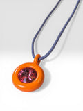 Pendant with Crystal and adjustable cord necklace