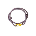 Purple  Adjustable Paracord  Bracelet with Mustard Yellow Clasp