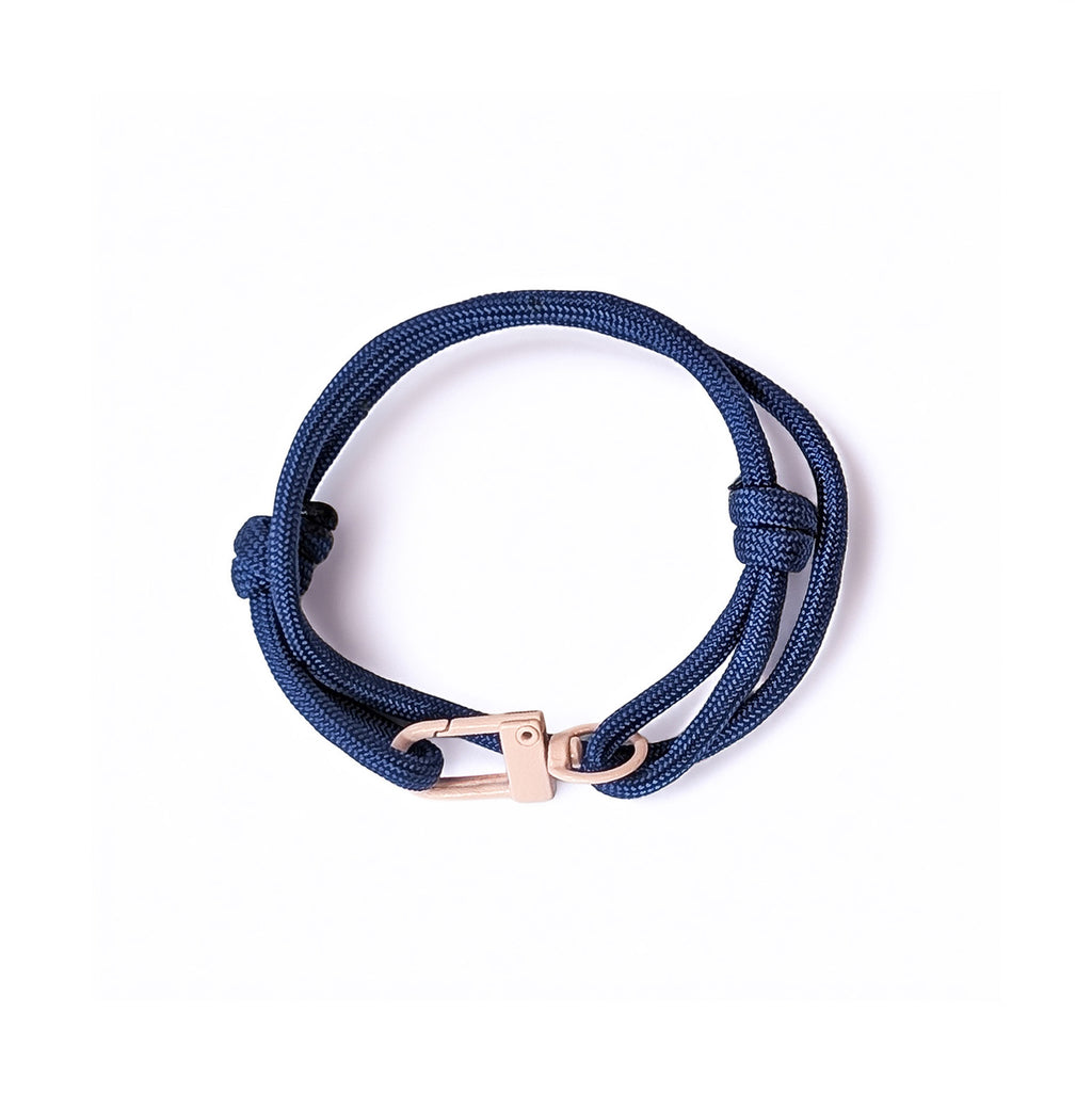 Royal Blue Adjustable Paracord Bracelet With Pink Clasp