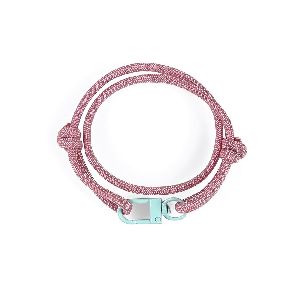 Pink Adjustable Paracord Bracelet with Blue Clasp