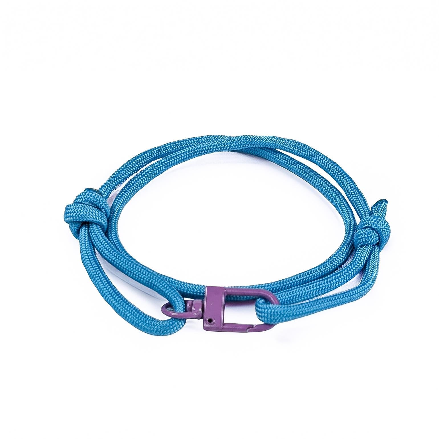 Sky Blue Paracord Bracelet: Adjustable Sliding Knot, Waterproof