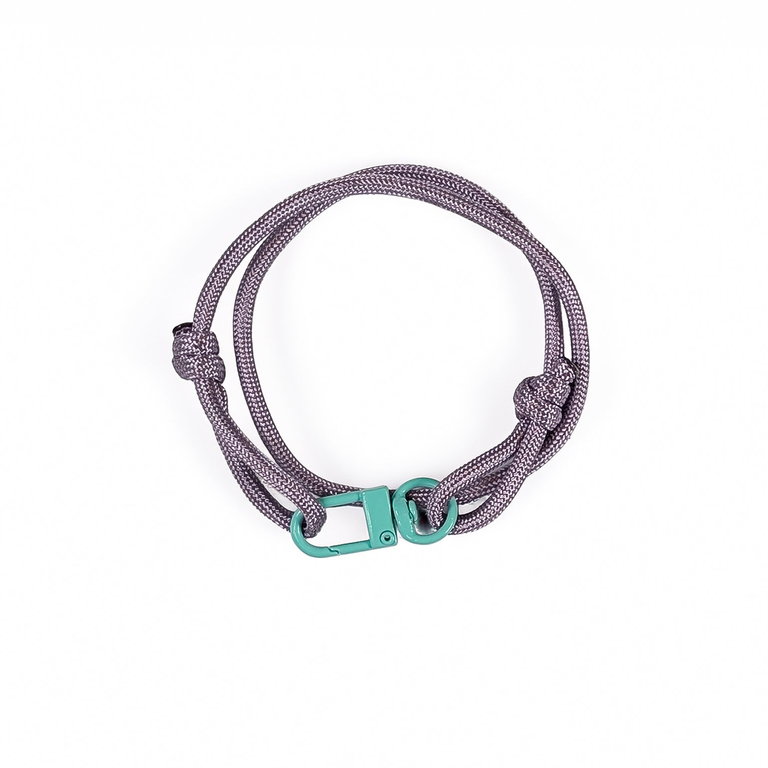 Dark Lavender Paracord Bracelet: Adjustable Sliding Knot, Turquoise Clasp